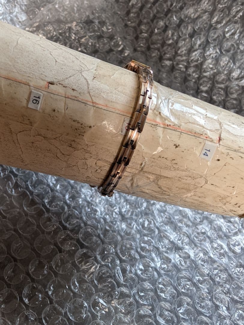 agete アガットK18GP ジュエリーローズゴールド スクエア 腕時計