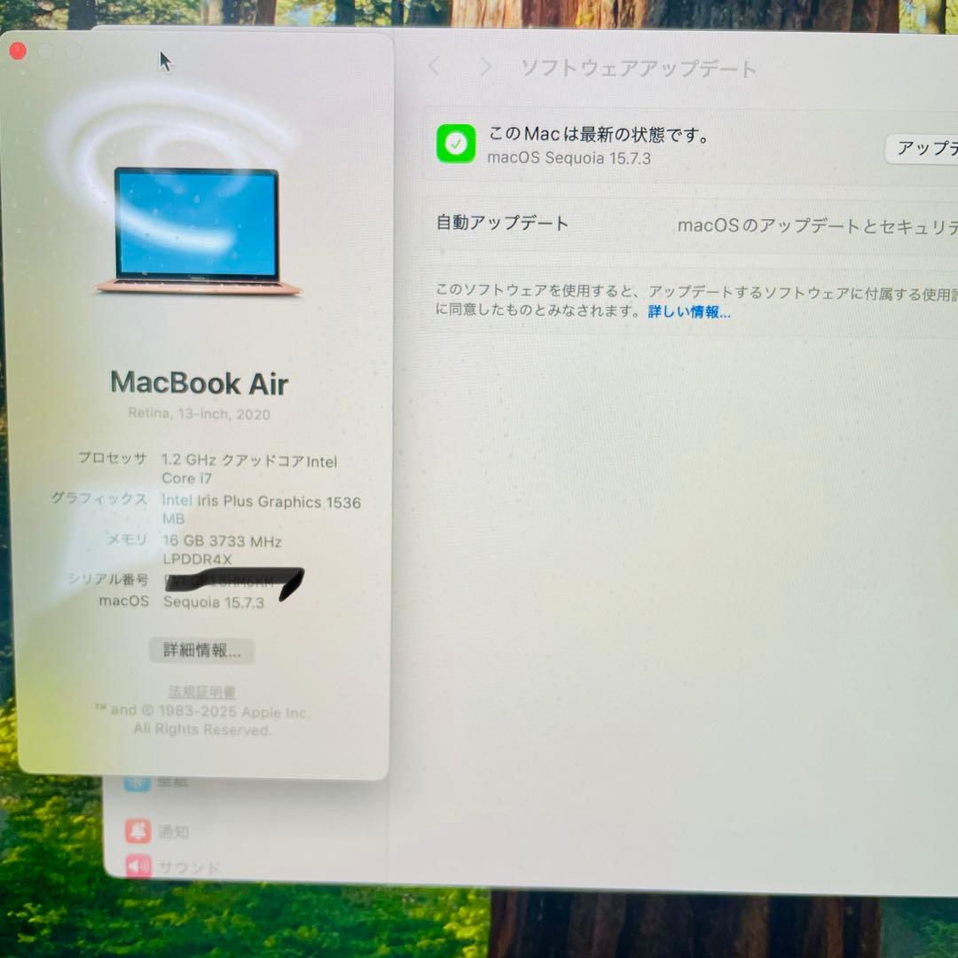 [極美品] Macbook Air 13in 2020 i7/16GB/1TB