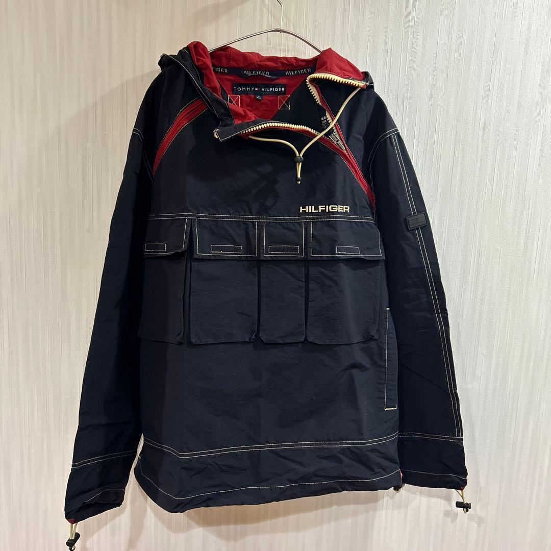  90s ナイロンジャケット ネイビー/レッド