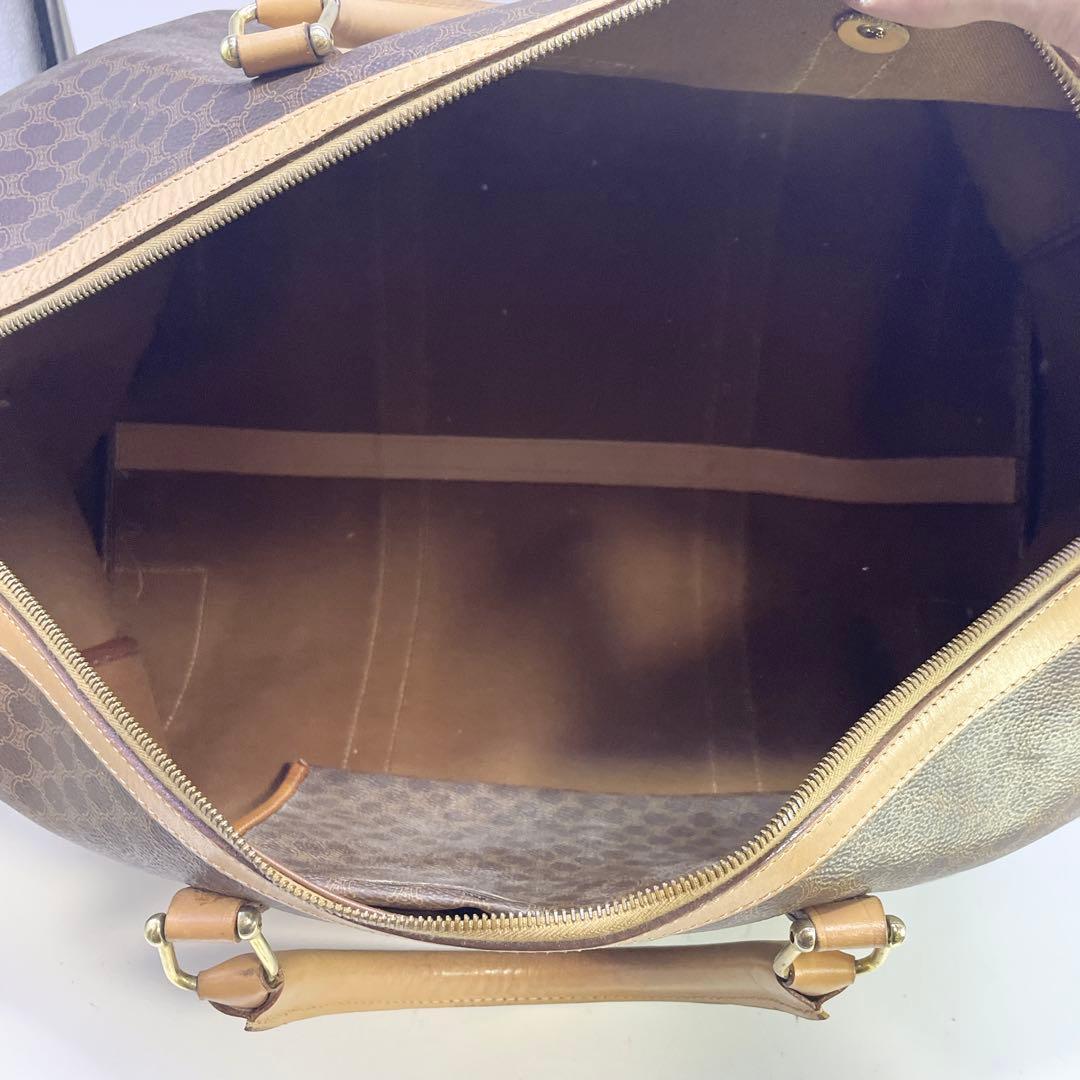 セリーヌ　ボストンバッグ　マカダム　ベージュ　ブラウン　大容量