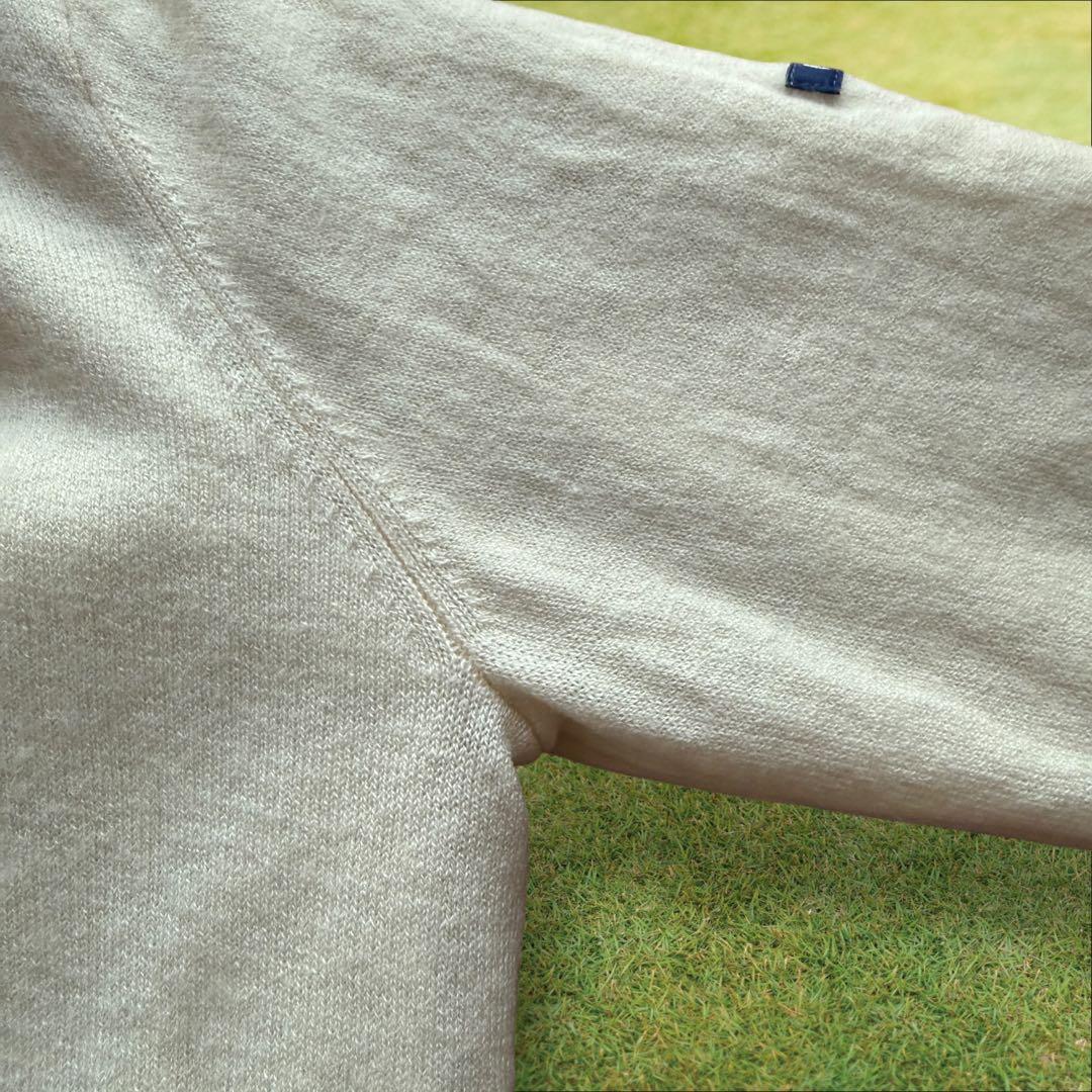 カシミヤ素材　蓄熱　防寒裏地　マスターバニー　ニット　オフホワイト　S〜M相当