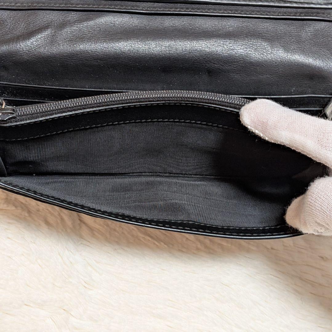 グッチ✨️長財布 GGシマ ドリアン シマレザー フラップ 黒 本革 牛革