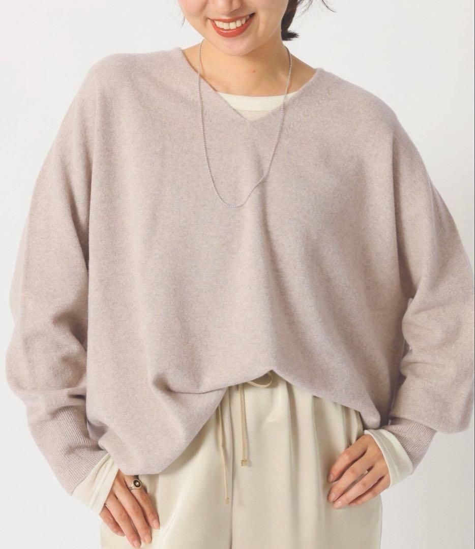 イエナ　Fineニュージーウール ニュアンス V セーター　ニット　Vネック