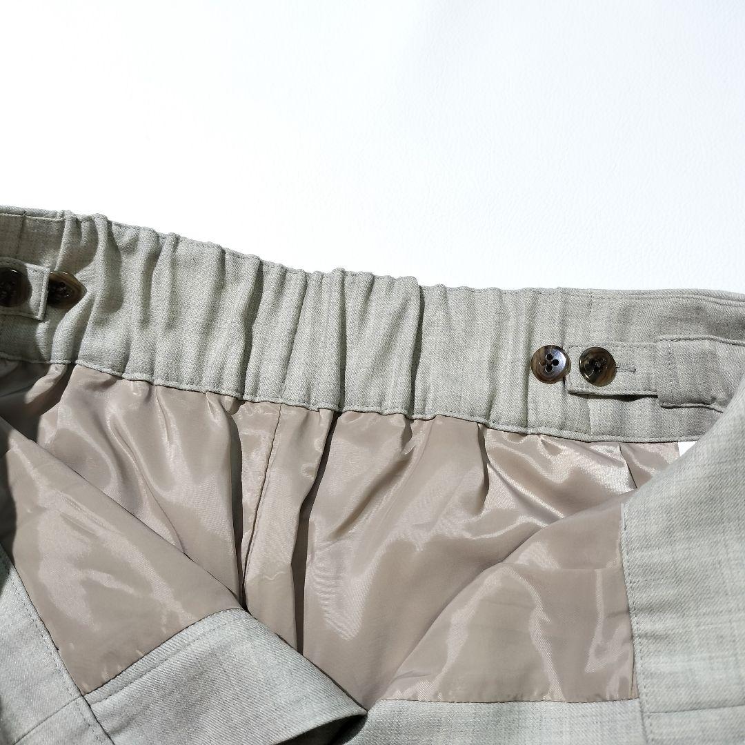 美品 グリーンレーベルリラクシング ノーカラー ジャケット ワイドパンツ 38