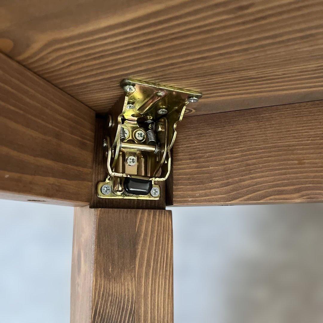 高級折りたたみ式 丸座卓天然木国産松無垢材パイン材 円卓90cm オイル塗装