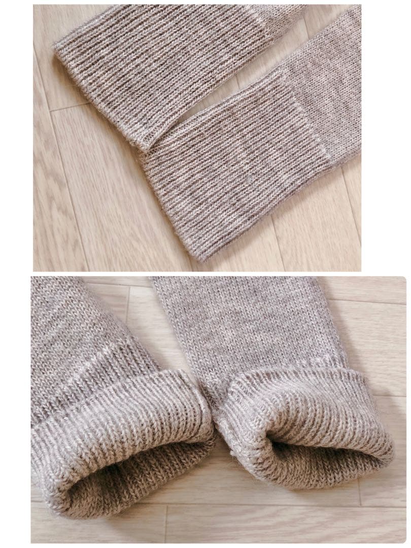 美品✨　モラビト ウール アルパカ　ハイネック ニットプルオーバー　グレージュ