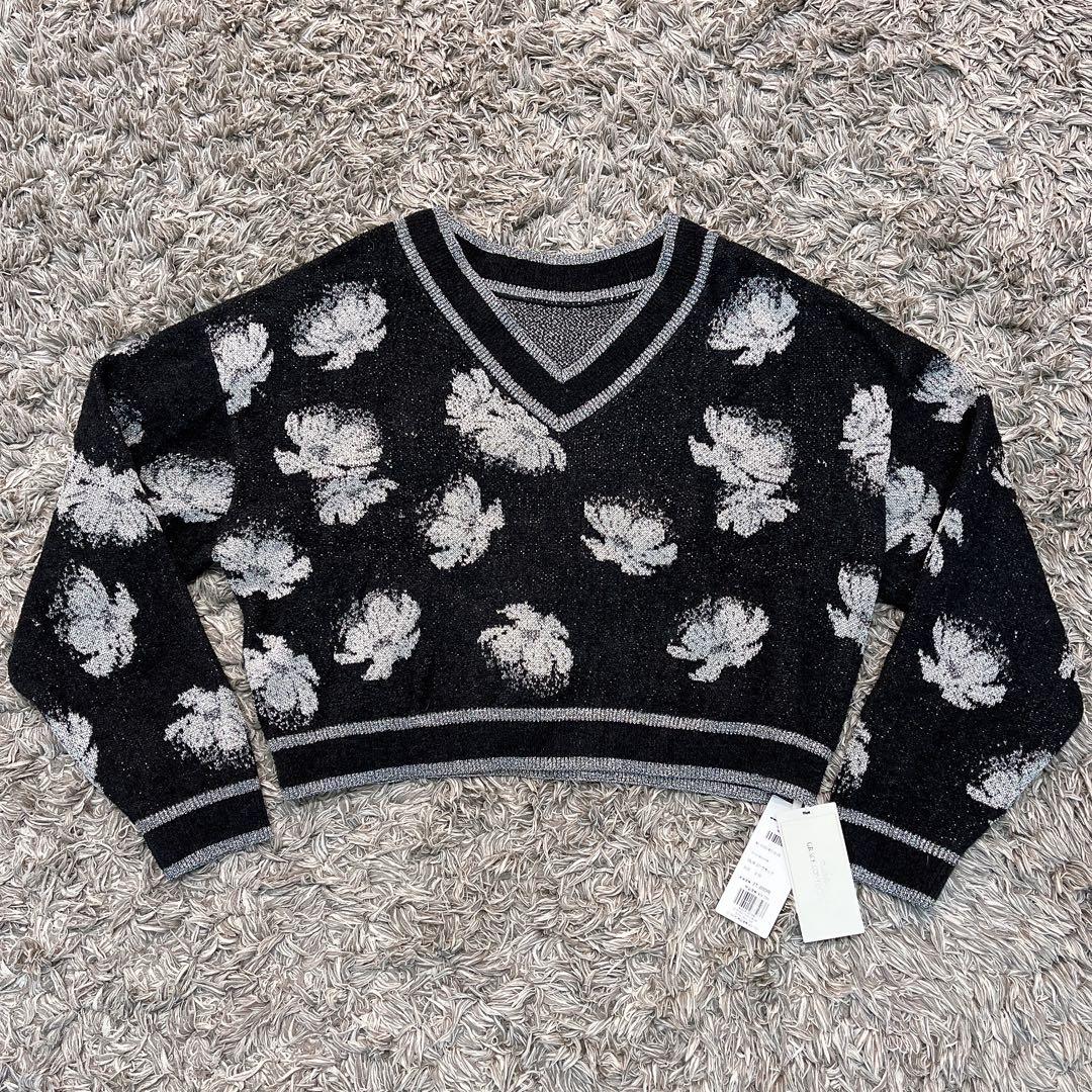 タグ付き✨グレースコンチネンタル ラメフローラルニットトップ