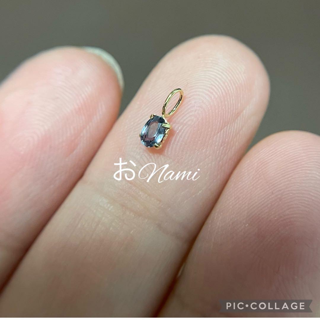 片耳【ブルーモアサナイトダイヤモンド】K18【天然アイスブルーサファイア】トップ