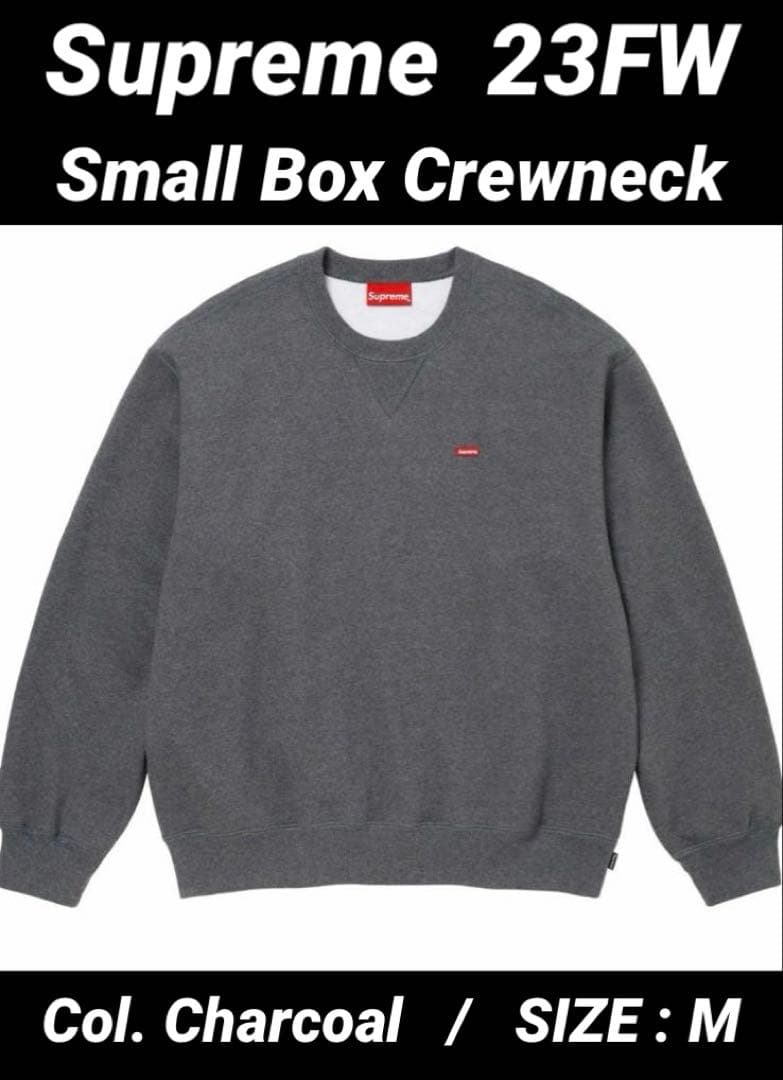 トップス Supreme Small Box Crewneck Charcoal M