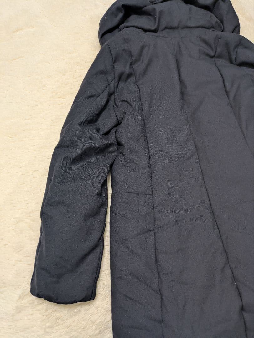 自由区 ショールカラーダウンコート ネイビー XL 女優襟 ジャケット