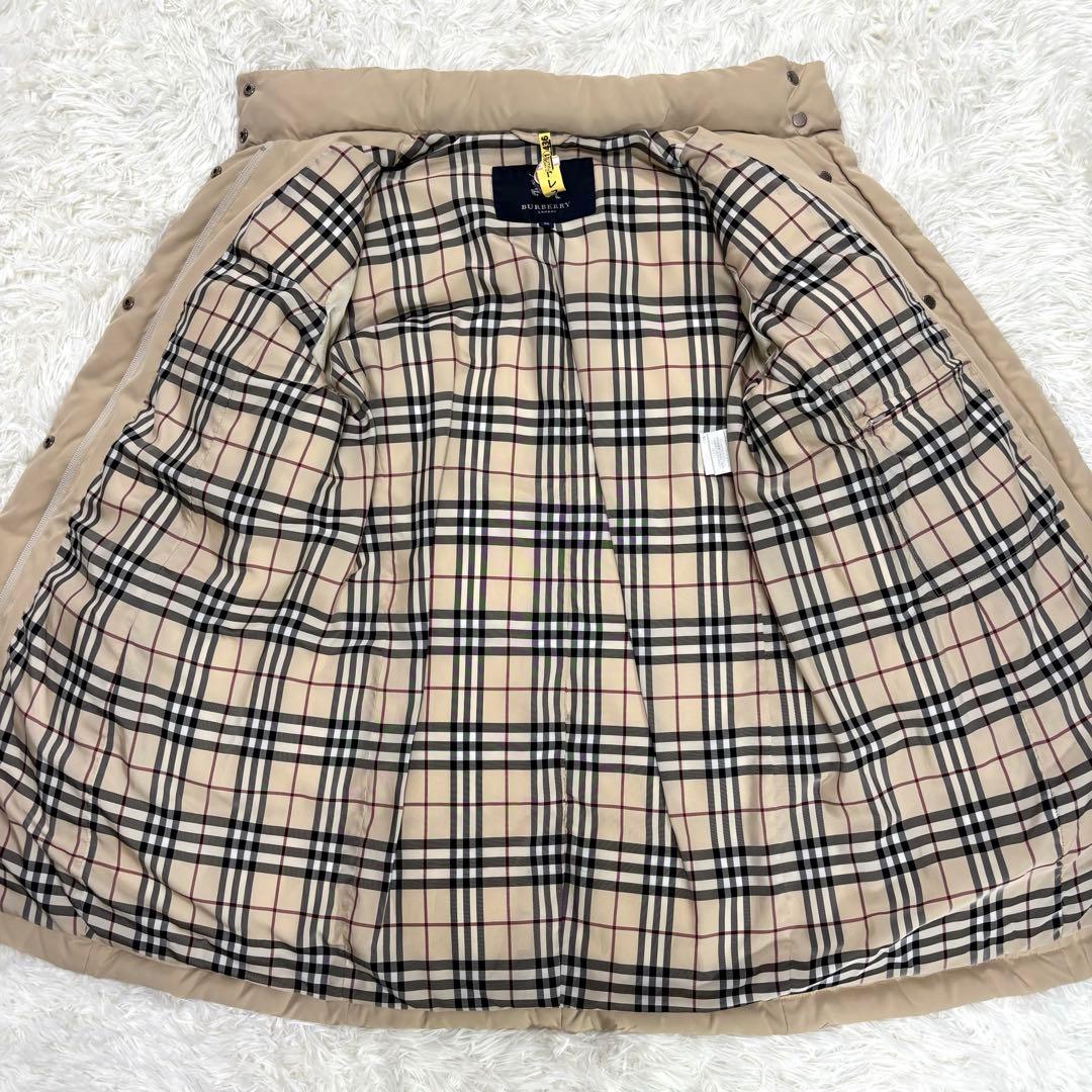 バーバリーロンドン ダウンコート ノバチェック フード収納 2WAYベージュ M
