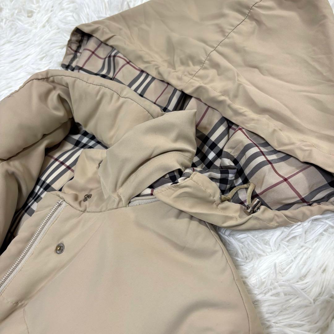バーバリーロンドン ダウンコート ノバチェック フード収納 2WAYベージュ M