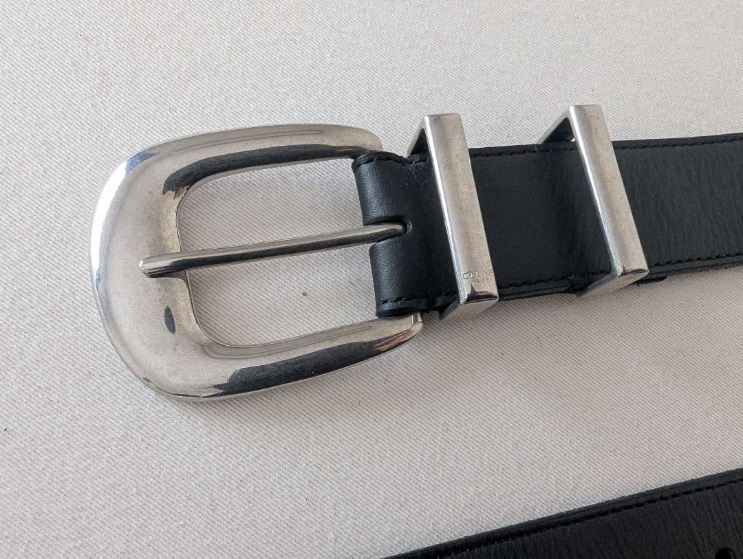美品 CELINE ラージ 35MM ウエスタンベルト 80 エディスリマン