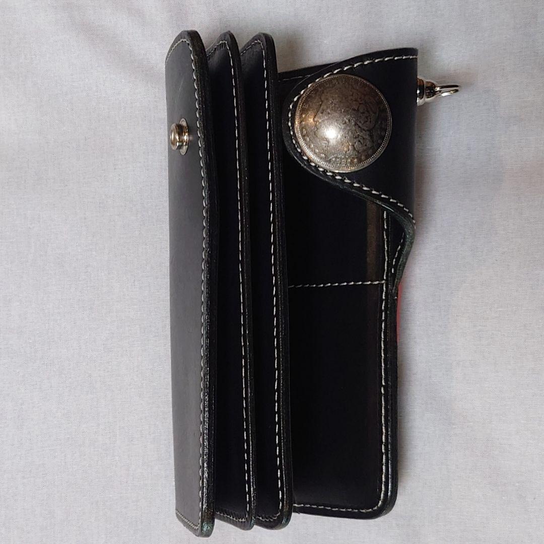 ★★美麗品★★デグナー バイカーズロングウォレット ブラック