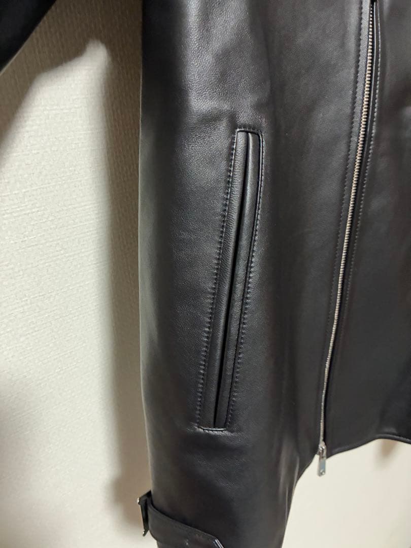 UNITED TOKYO ブラック ラムレザーダブルライダース 4