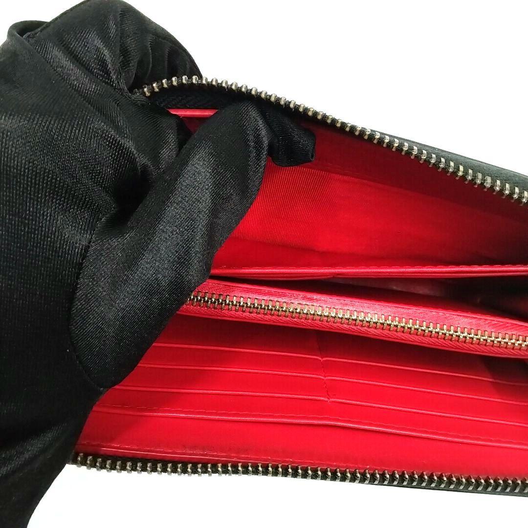 Christian Louboutin ルブタン 長財布 スタッズ 黒×赤メンズ