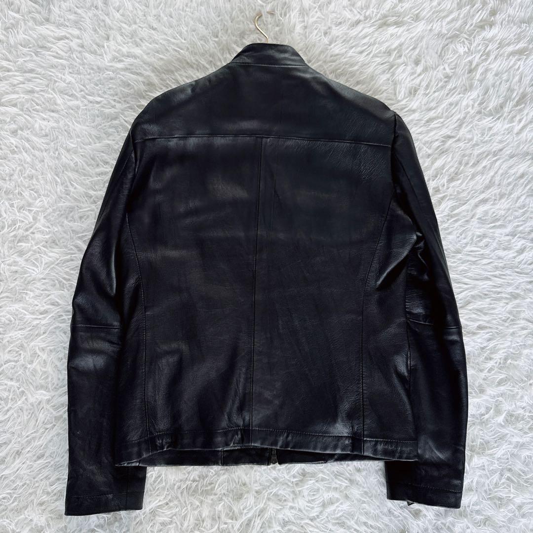 【EPOCA UOMO】シングルライダース 羊革 ブラック 46サイズ