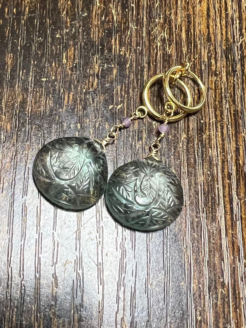 ポメころび❣️ カービング　フープイヤリング