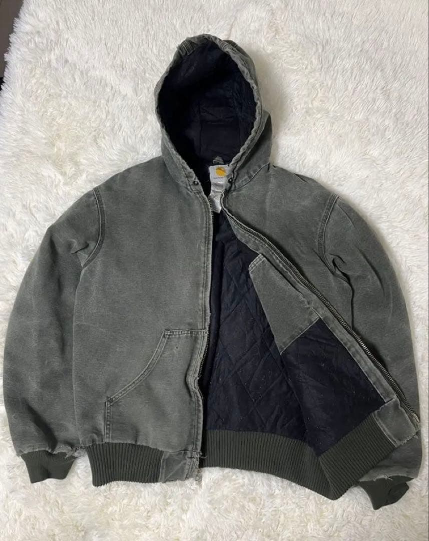 ゴールデンサイズ！　鬼フェード　カーハート　アクティブジャケット モスグリーン