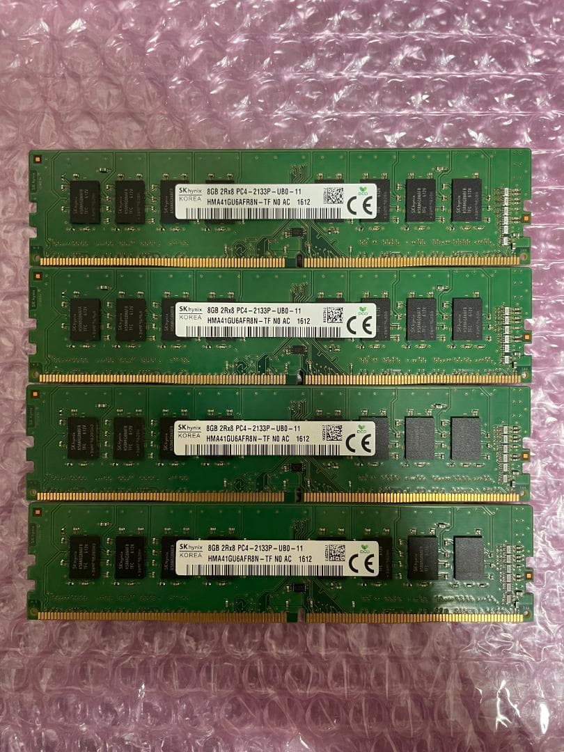 メモリ 8GB×4枚=32GB DDR4-2133 SKhynix製 動作保証