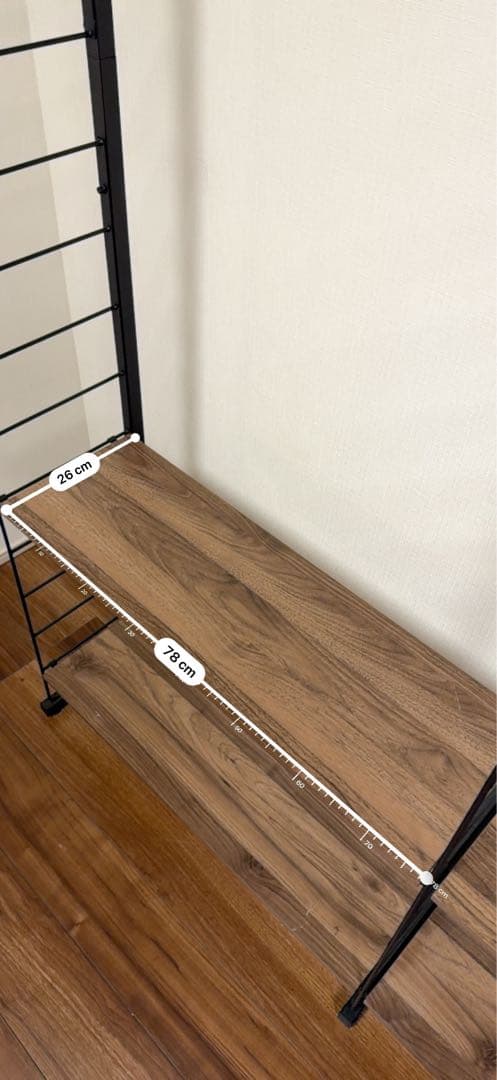 突っ張り壁面収納ワードローブNポルダ(ミドルブラウン)＋上段追加ユニット×3