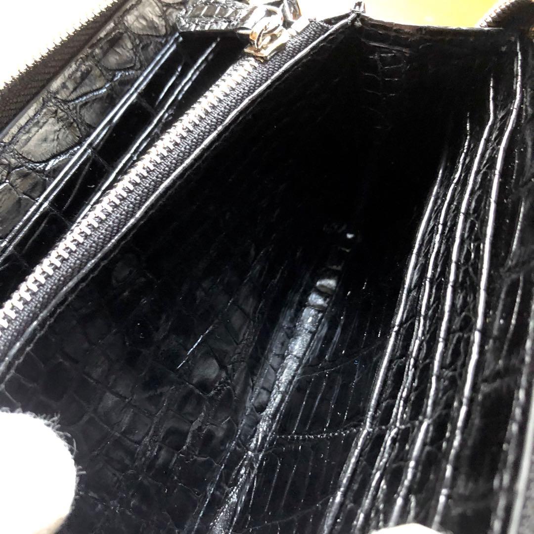 【クロコ1枚革】クロコダイル 最高級長財布 サイフ メンズ ワニ革 レザー