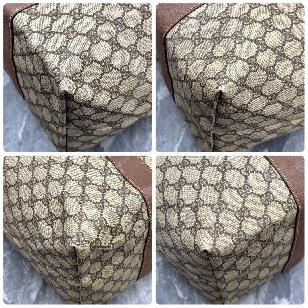 ✨美品✨GUCCI GG ボストンバッグ ブラウン ベージュ レザー ロゴ 金具