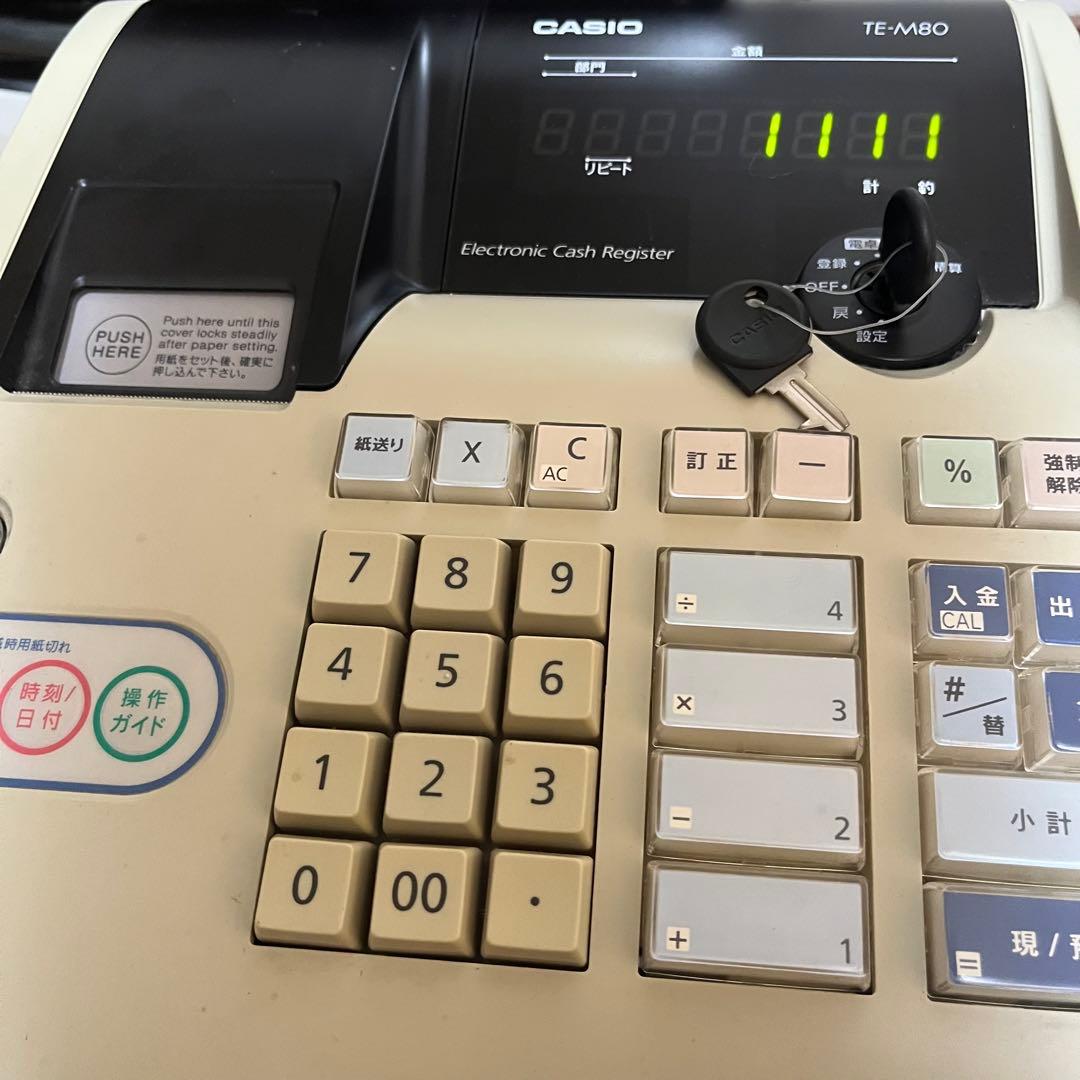 CASIO カシオ計算機 電子レジスター TE-M80 ロール紙 モード鍵