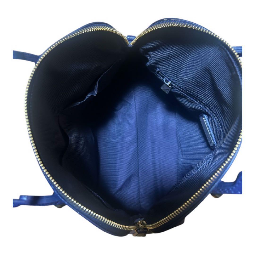 【極美品】 FURLA フルラ　パイパー　2wayバッグ ブルーレザー