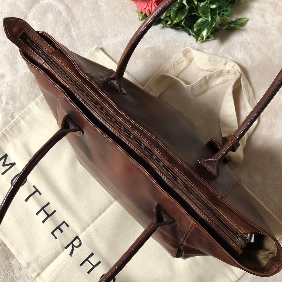 ★Tak Su★マザーハウス　トートバッグ　アンティーク　レザー　A4