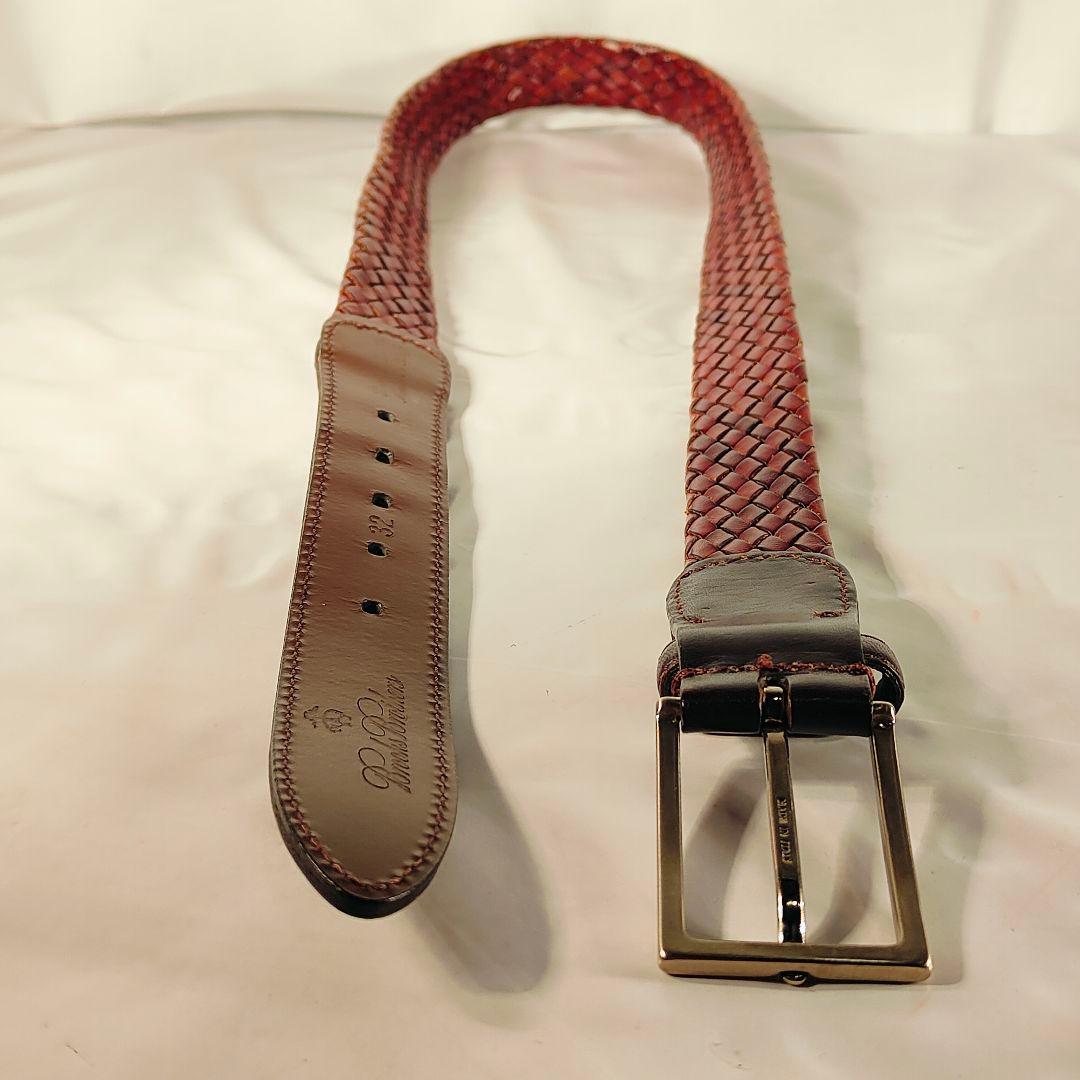 【極艶美品】Brooks Brothers　高級編み込みドレスベルト　イタリア製