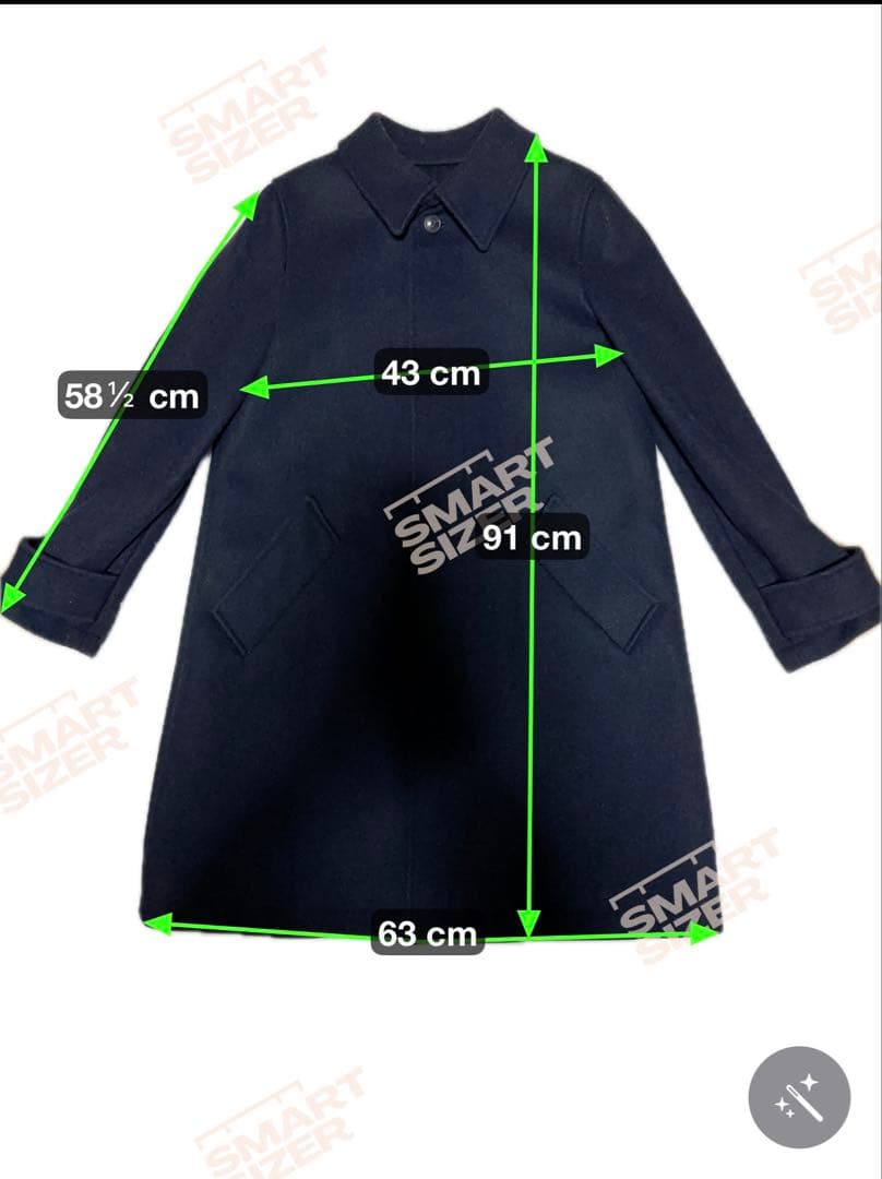 A.P.C. ウール ステンカラーコート ネイビー 36 レディース