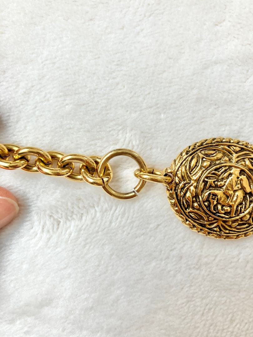 レア CHANELシャネル ビンテージゴールドチェーンベルト 乗馬 アンティーク