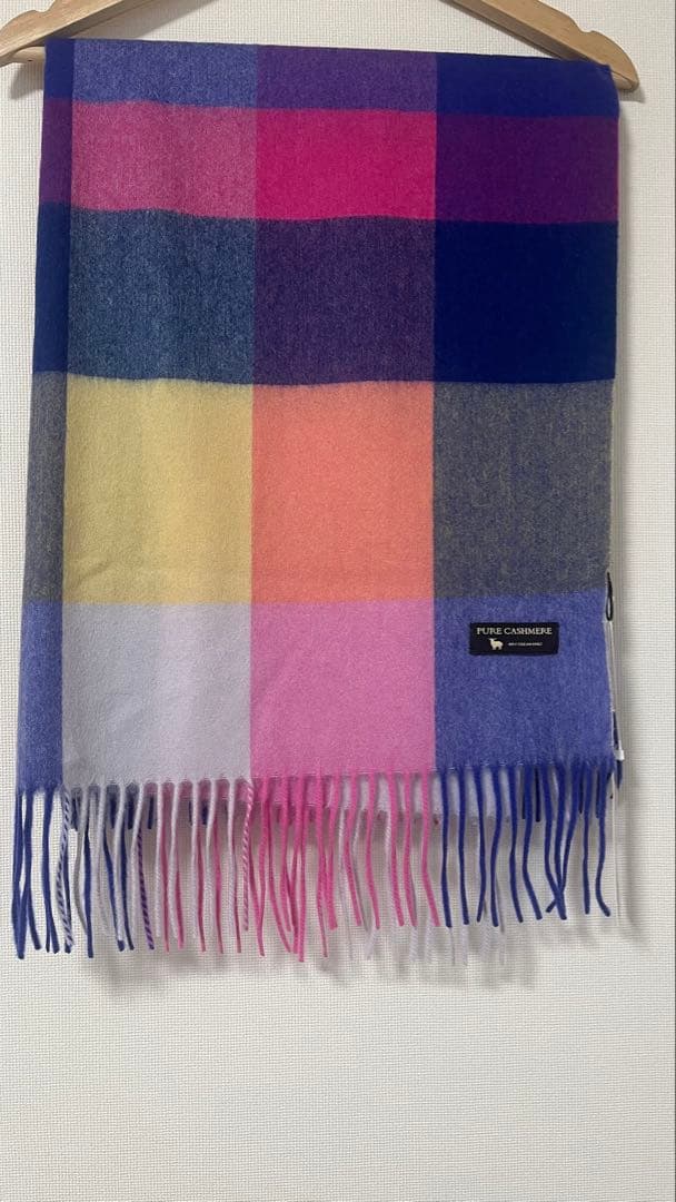 23区大判カシミヤ チェック ストール