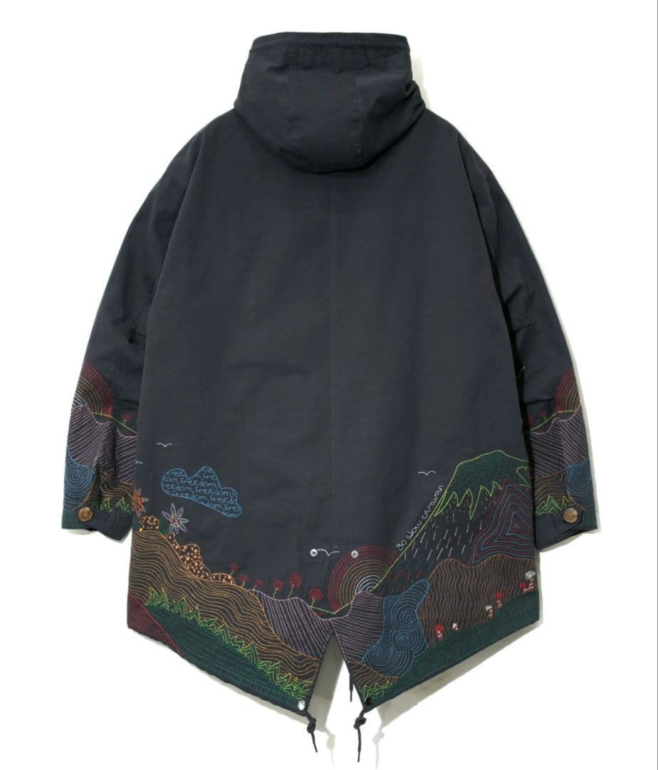 刺繍入り モッズコート