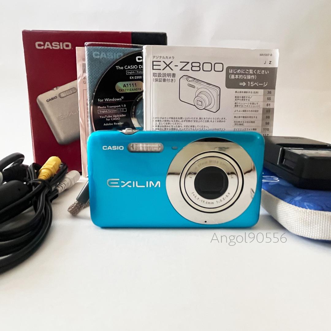 美品 CASIO EX-Z800 コンパクトデジタルカメラ ブルー 取説 箱