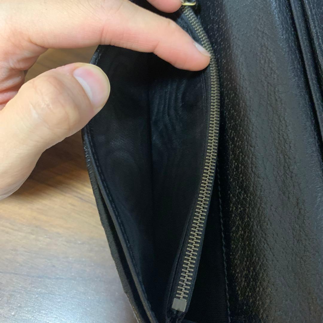 GUCCI グッチ GGマーモント レザー ロング ブラック 皮 財布 黒