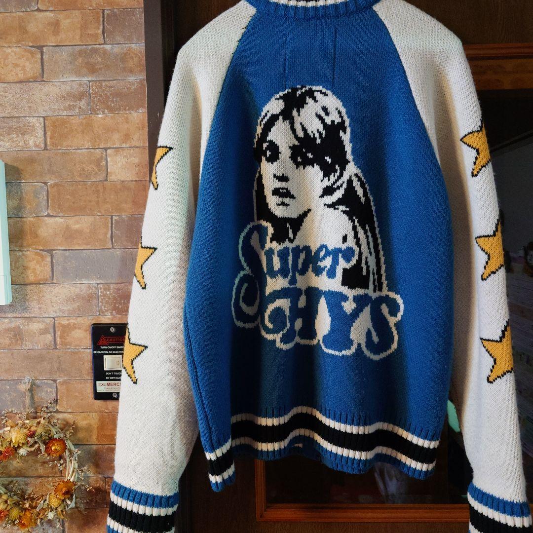 ⭐️HYS 星柄 ニット ジップジャケット ジャガード スタジャン風⭐️