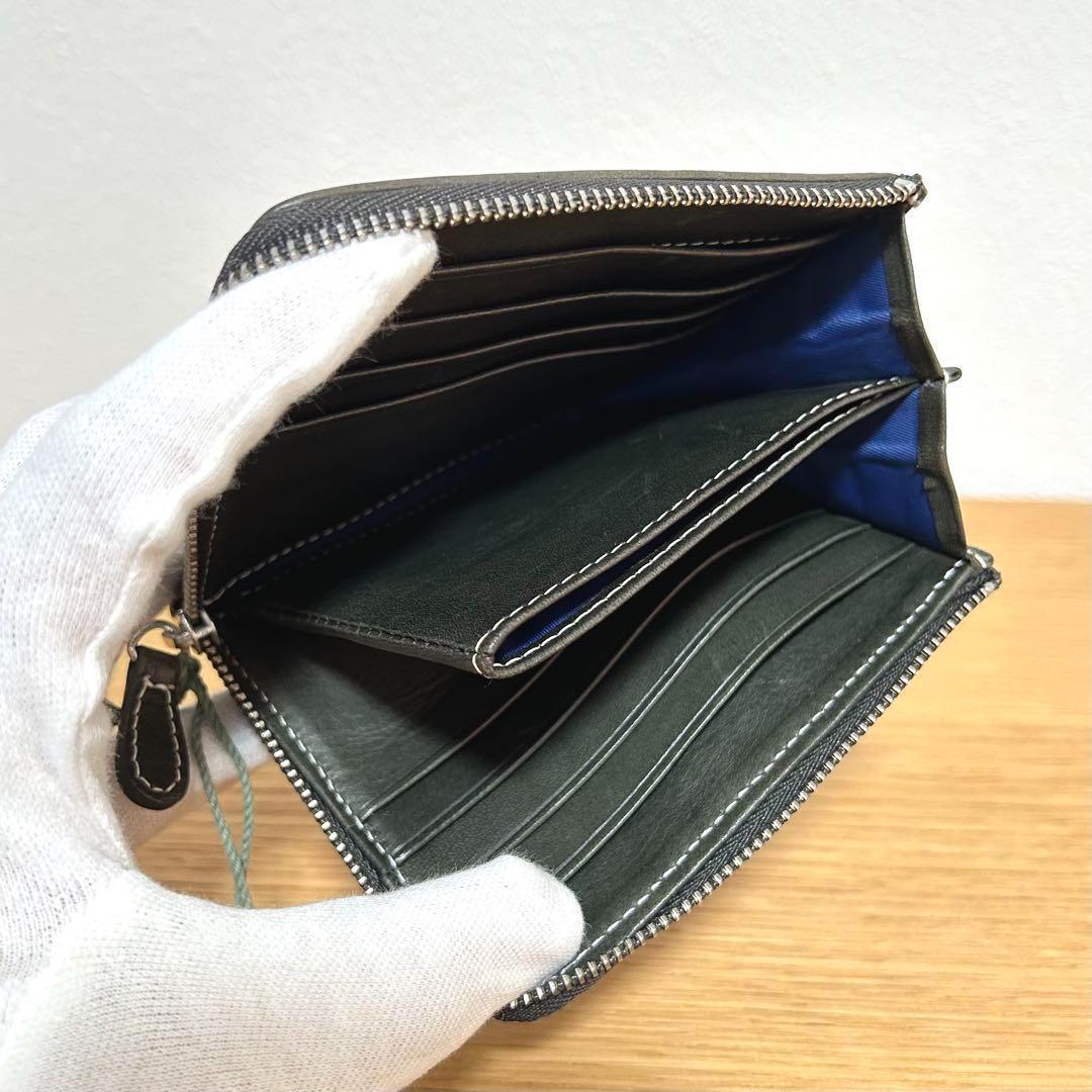 未使用 ハンティングワールド ケース L字ファスナー グリーン