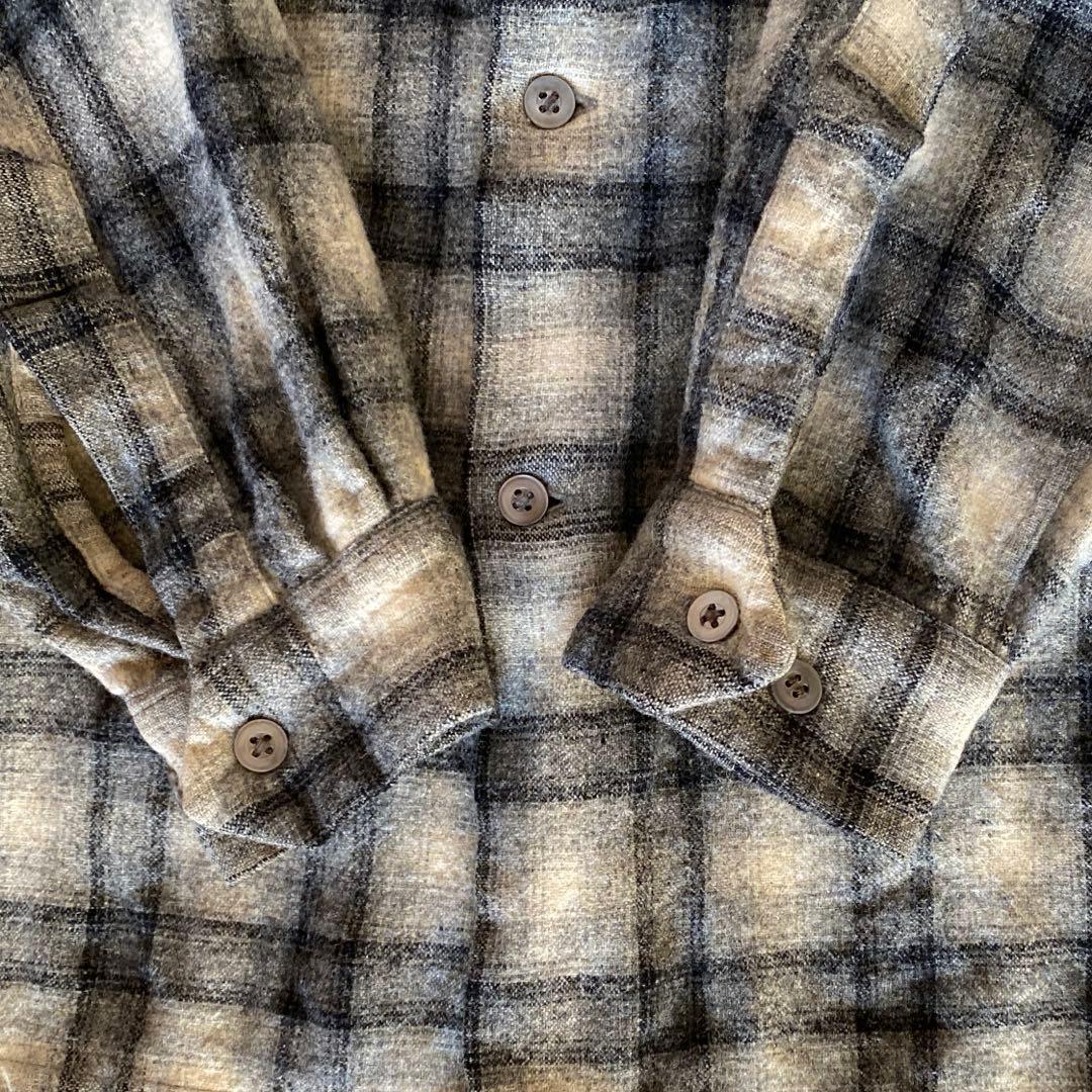 60s PILGRIM ピルグリム オンブレ シャドーチェック オープンカラー