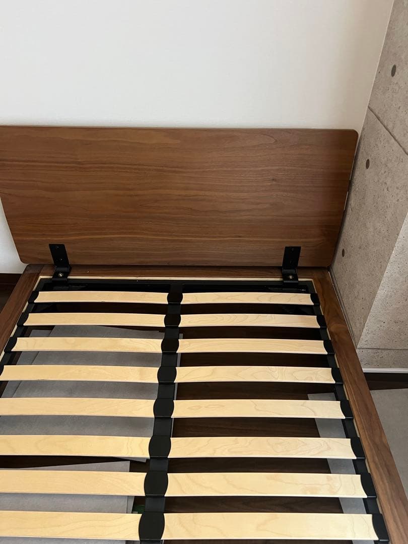 【直接受け取り可能】無印良品　セミダブルベッドフレーム　ウォールナット