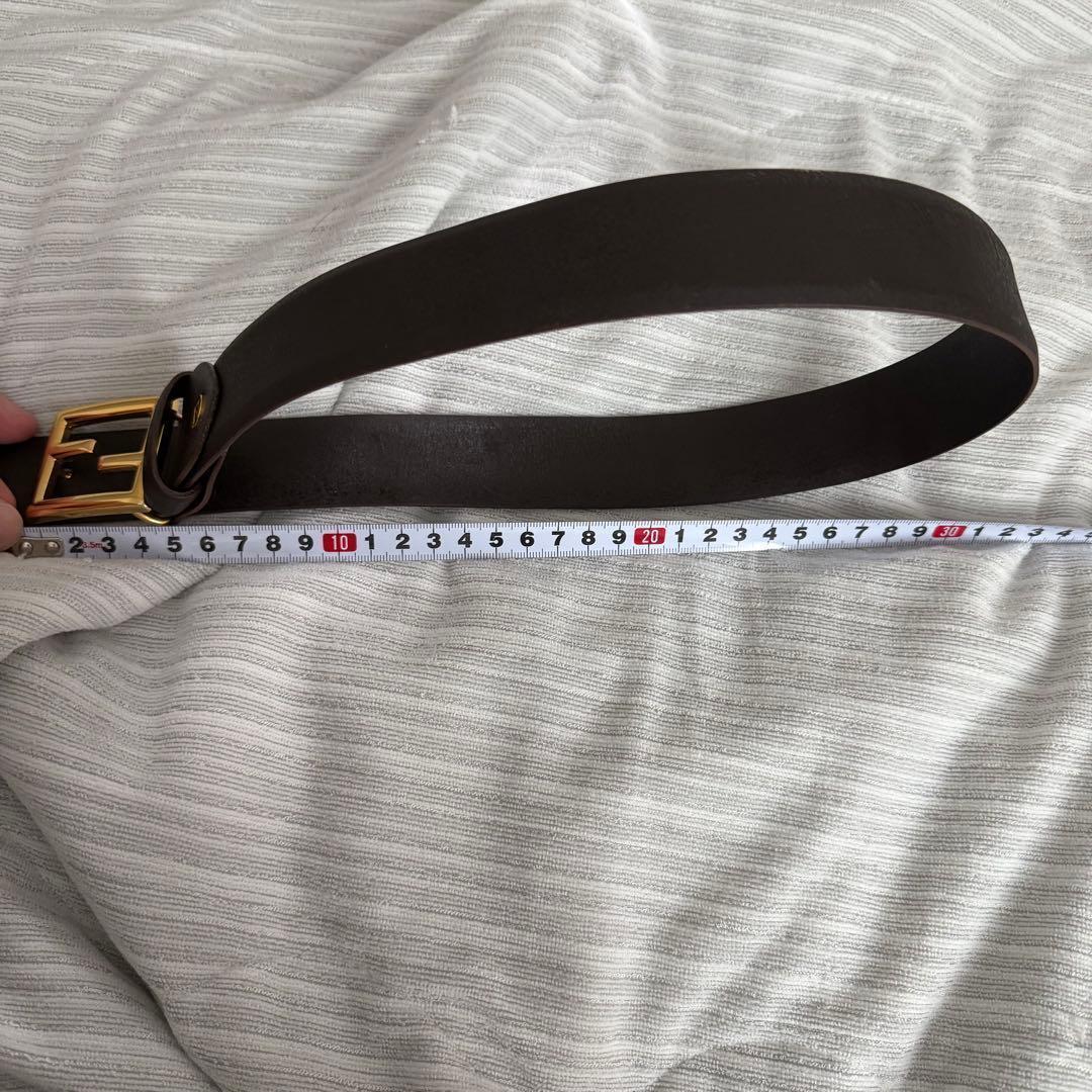 【美品✨】フェンディ ベルト ズッカ柄 ゴールド金具 レザー ブラウン