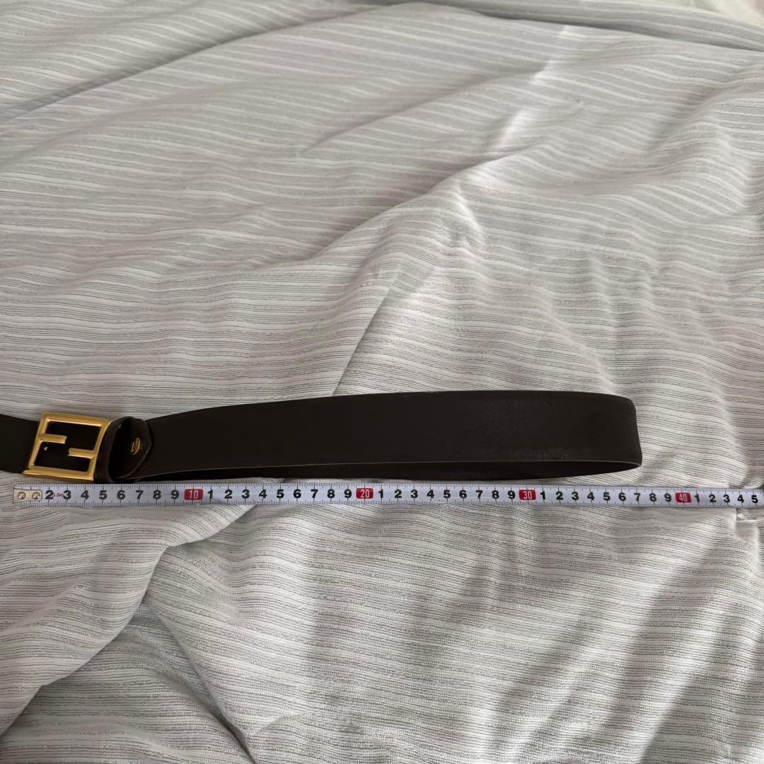 【美品✨】フェンディ ベルト ズッカ柄 ゴールド金具 レザー ブラウン
