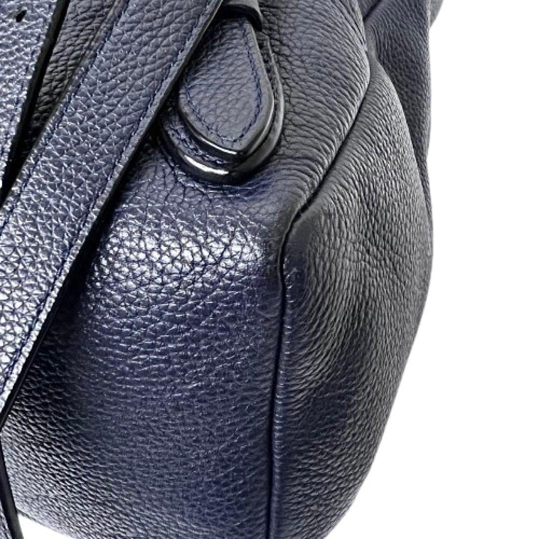 保存袋付！coach リュック375812ターンロック革レザーネイビーmi092