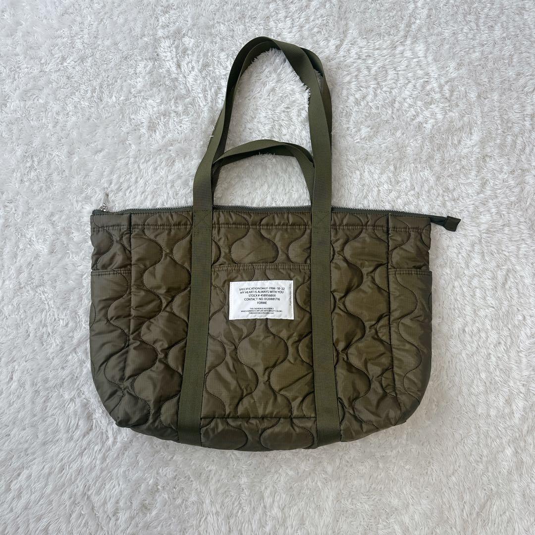 【希少】FORME キルティングトート カーキ 大