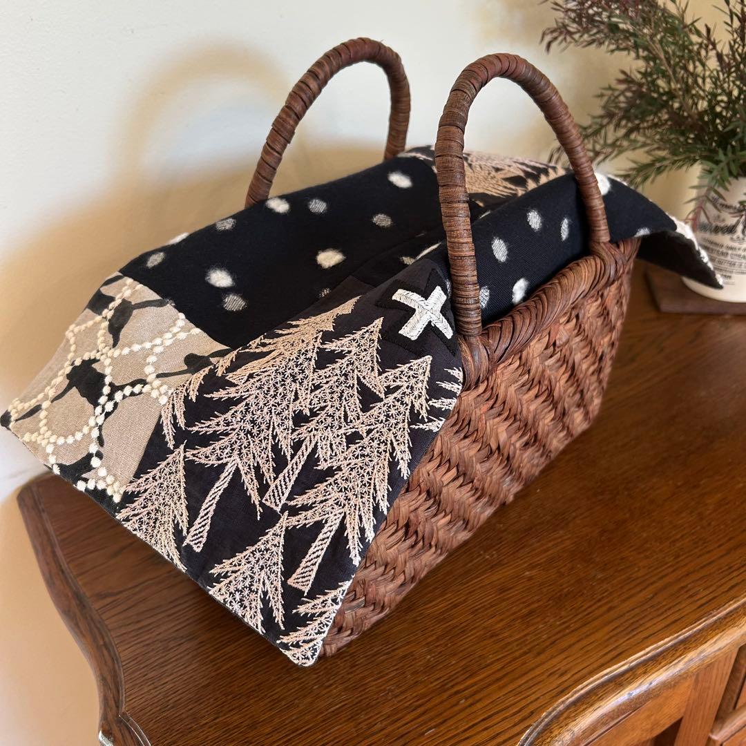 国産山葡萄のかごバッグ＊横長＊網代編み