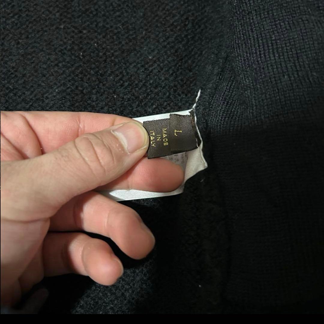 極美品 ルイヴィトン ドライバーズニット フルジップ ウールニット ブラック L