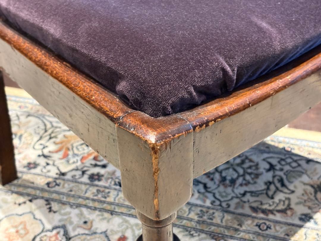 アンティークチェア ローチェア パープル ファブリック ヴィンテージ IZ