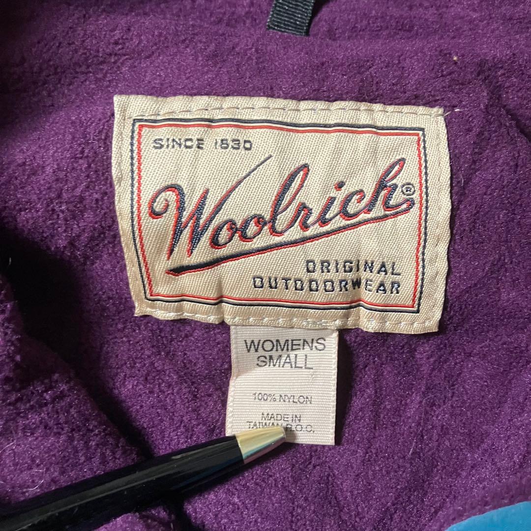 90sWoolrichフリースライナーナイロンジャケットターコイズブルー青緑