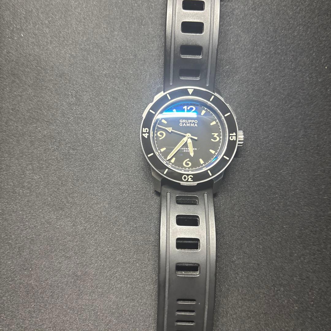希少GRUPPO GAMMA ダイブマスター　ダイバーズウォッチ ラバーベルト